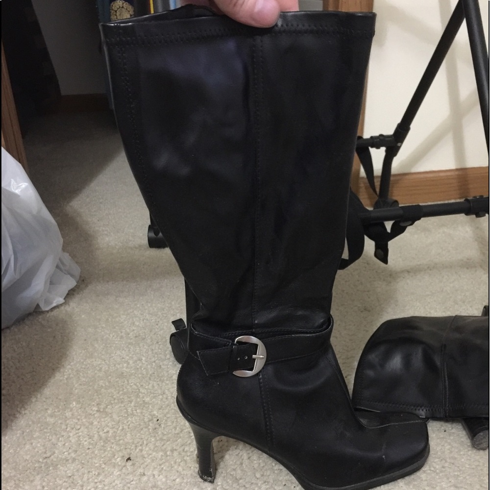 Calf high black boots